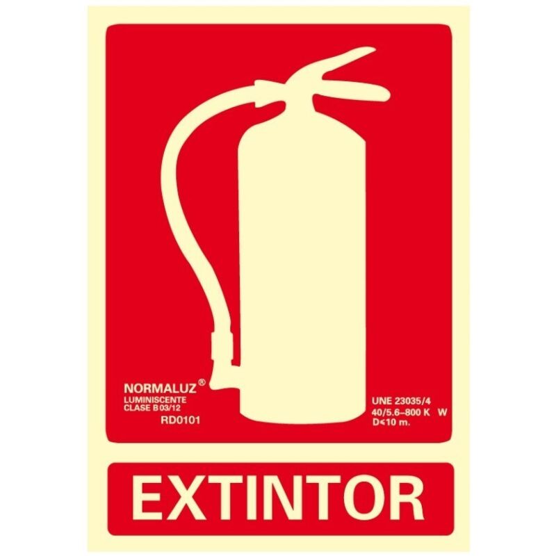 

Cartel Pvc Clase A 42* 42 Extintor Fluorescente