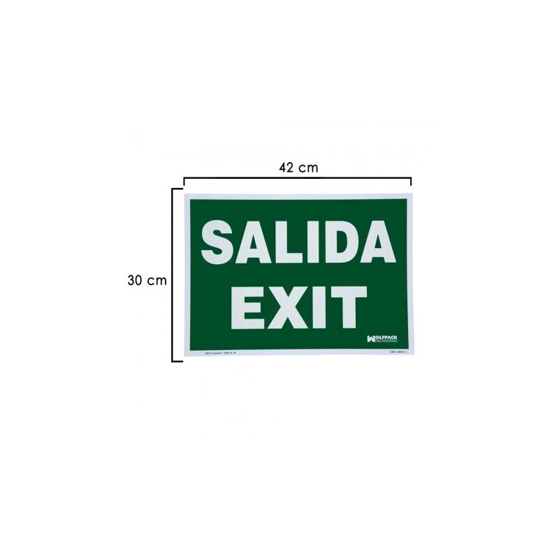 

Cartel / señal fluorescente salida exit 30x42 cm.