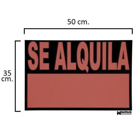 Cartel Se Alquila 50x35 cm.