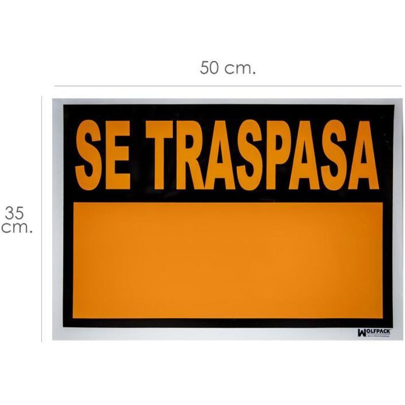 Cartel Se Traspasa 50x35 cm.