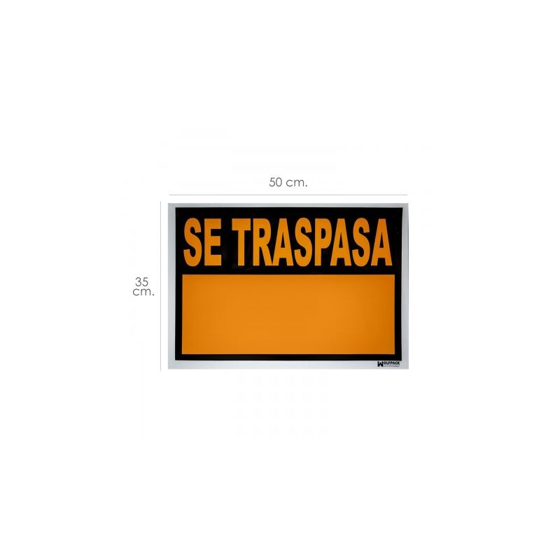 

Cartel se traspasa 50x35 cm.