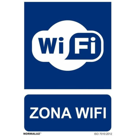 Cartel Sekureco para señalar Zona WiFi, con tintas UV SEKURECO                         100 x 150 mm                          ADHESIVOS DE VINILO