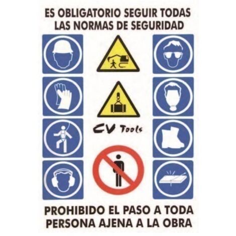 Cartel Señalizacion 100X70Cm Combinacion Pvc Cv Tools
