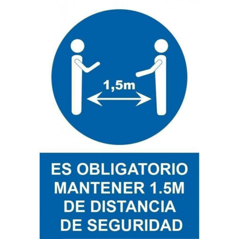 Cartel señalizacion 210x300mm - 0,7mm pvc bl/az distancia de