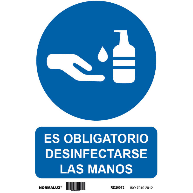 Cartel señalizacion adh 200x300mm vinilo bl/az distancia de