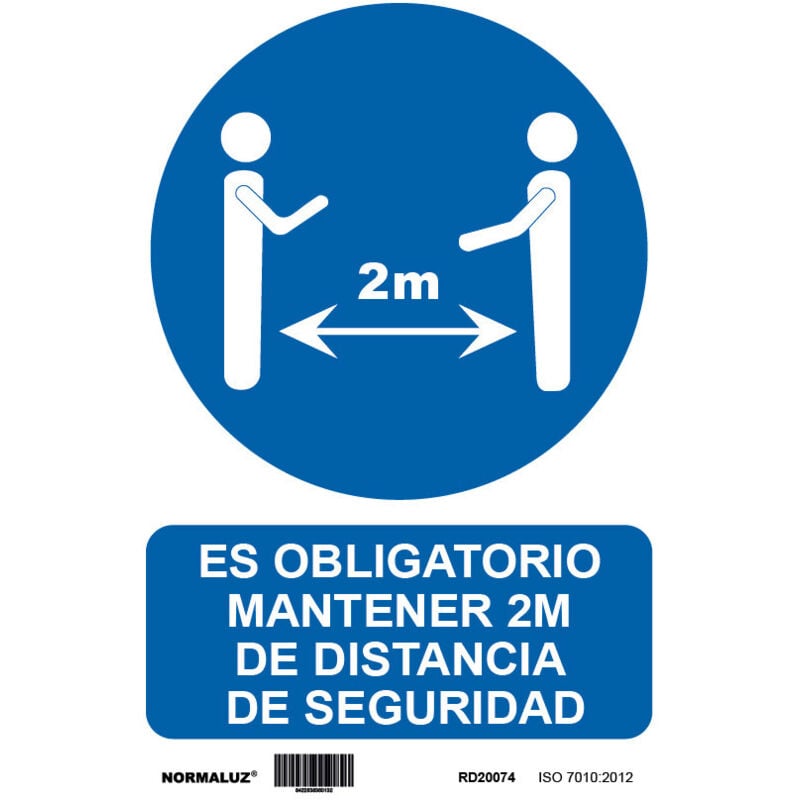 Cartel señalizacion adh 200x300mm vinilo bl/az desinfectar m