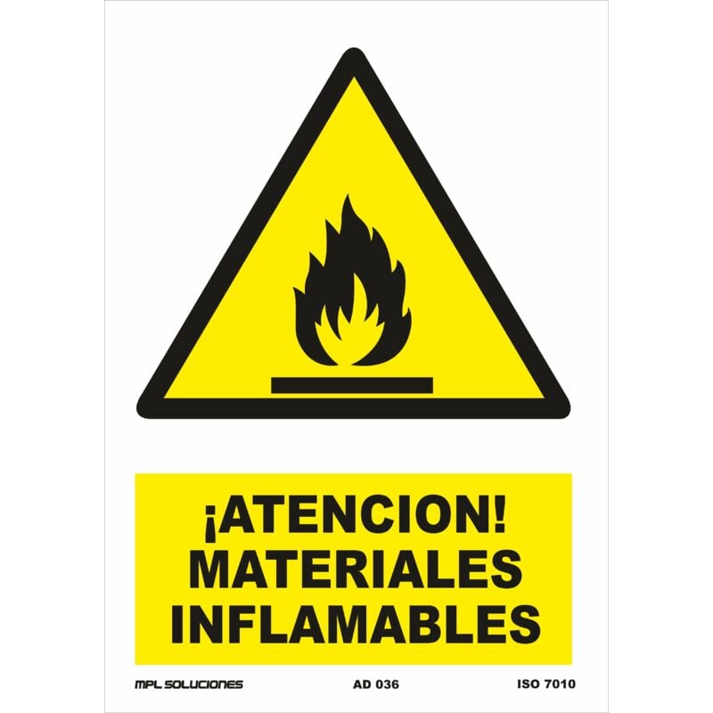 

Cartel Vinilo Adhesivo 21* 30 Antencion Material Inflamable