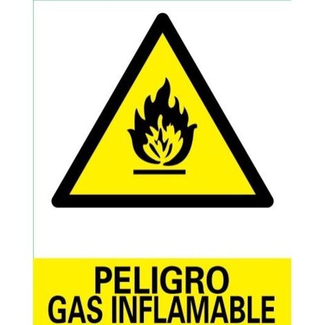 CARTEL VINILO ADHESIVO 2130 GAS INFLAMABLE