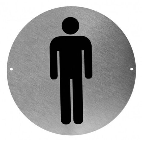 Cartel WC Hombres Acero Inoxidable 75mm Interior/Exterior