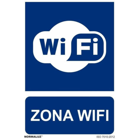 Cartel zona wifi (pvc 0,7mm) 30x40cm normaluz