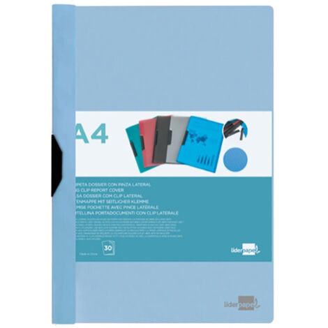 Cartella dossier con clip laterale in PP DIN A4 arancione fluorescente Liderpapel