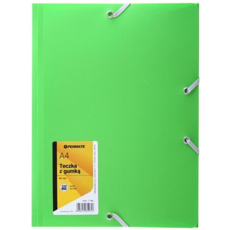 Cartella PENMATE A4 con elastico - verde, rigida, per documenti