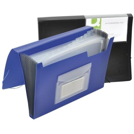 Cartella Q-Connect a 13 scomparti, blu trasparente, codice KF01275