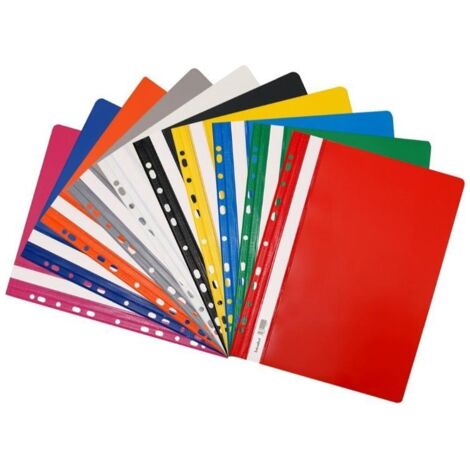 Cartelle in PVC BIURFOL - 10 pezzi, colori misti, perforazione europea