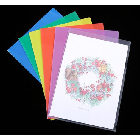 Cartelle trasparenti in plastica A4, 6 tasche in plastica A4, tasche per documenti in 6 colori vivaci, sotto cartelle rigide in plastica trasparente per conservare e classificare documenti.