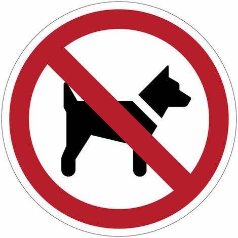 Cartelli di divieto ISO 7010 "Divieto di accesso ai cani" - P021 - Misura: 100mm x 100mm - Numero Pezzi: 10 pezzi