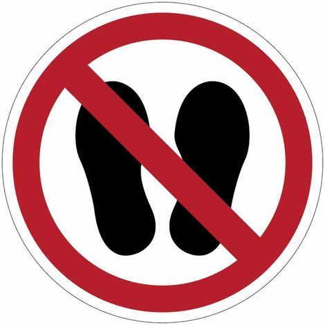 Cartelli di divieto ISO 7010 “Non entrare con le scarpe” - P024 - Misura: 50mm x 50mm - Numero Pezzi: 10 pezzi