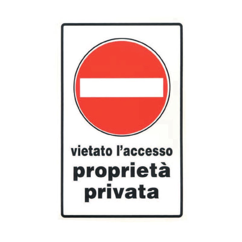 Image of Cartello vietato l'accesso proprieta' privata - mm.20x30h.