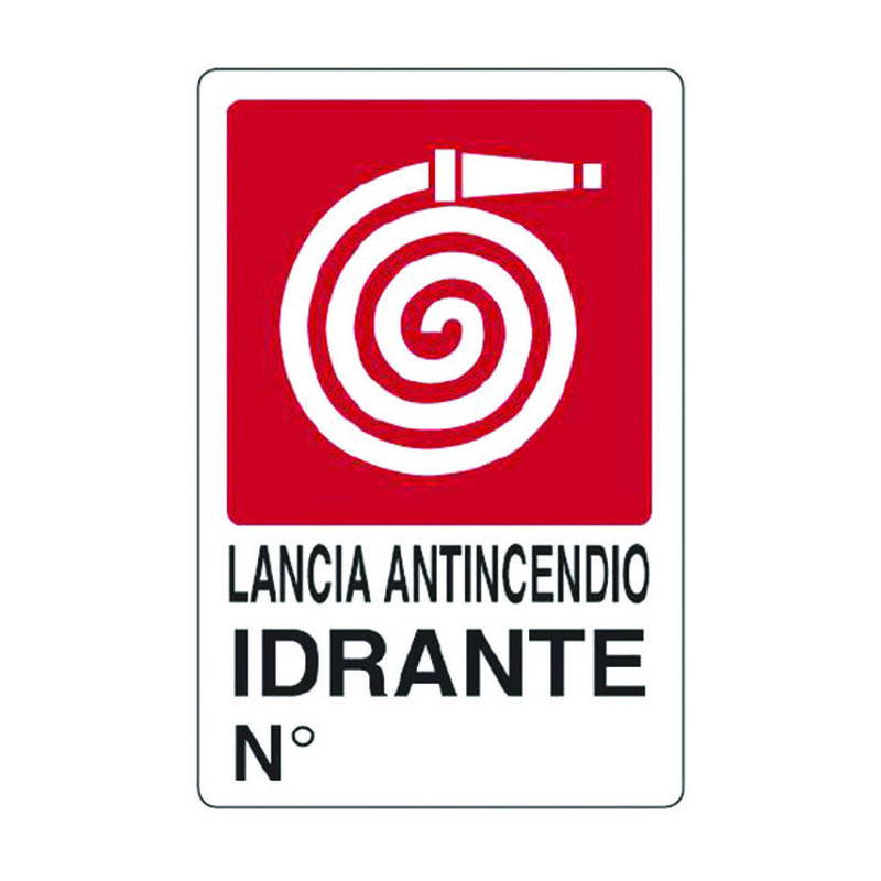 Image of Cartello lancia antincendio idrante n° - cm.20x30h.