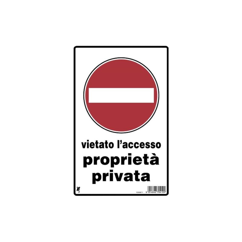 Image of Fraschetti - Cartello Segnaletico vietato l'accesso proprieta' privata cm 20x30 pvc Targa Segnale Avviso Divieto