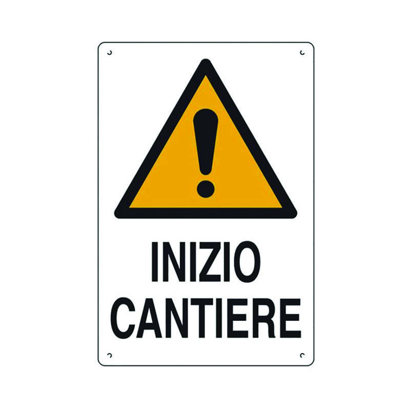 Image of Cartello inizio cantiere - cm.40x60h. in plastica