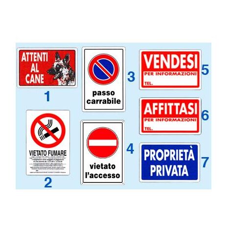 CARTELLI SEGNALATORI USO PRIVATO