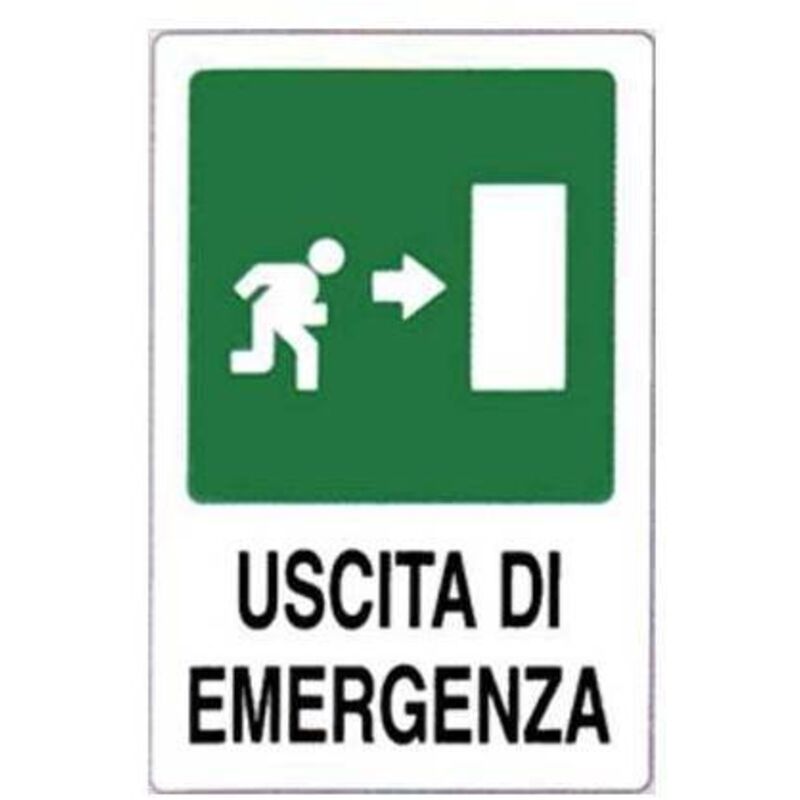Cartello Uscita Di Emergenza A Destra Cm.20x30h.