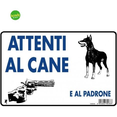 Cartello 3M attenti al cane e al padrone biano 20 x 30 cm