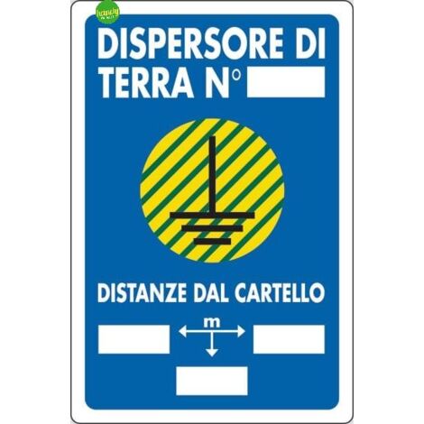 Cartello 3M dispersore di terra blu 20 x 30 cm