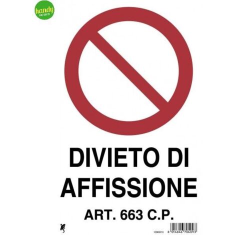 Cartello 3M divieto di affissione rosso/bianco 20 x 30 cm