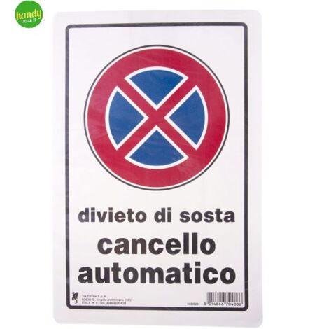 Cartello 3M divieto di sosta cancello automatico bianco 30 x 20 cm