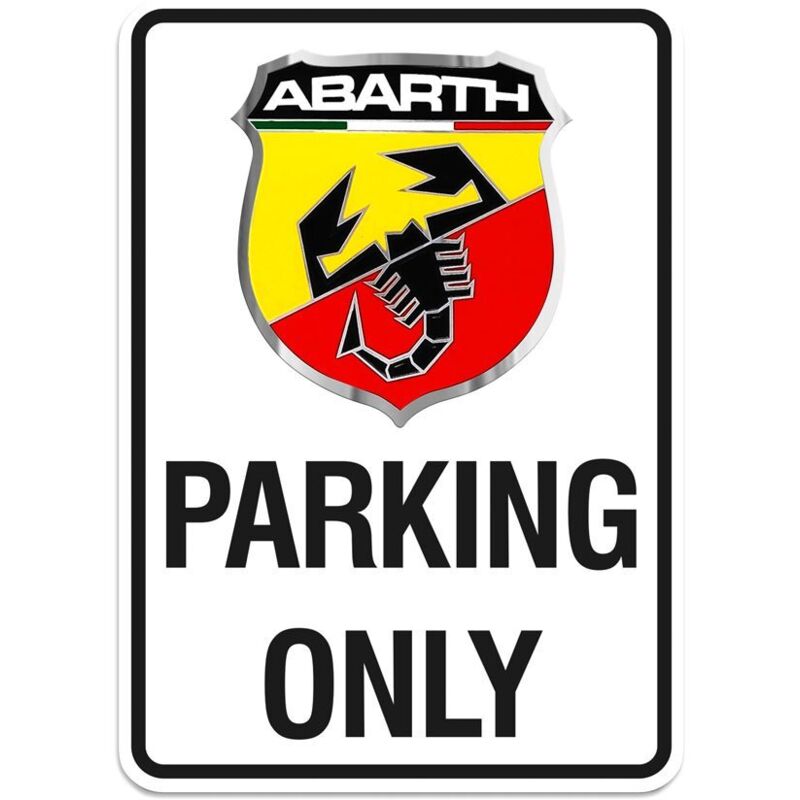 Cartello Abarth Parking Only, 28 x 40 cm
