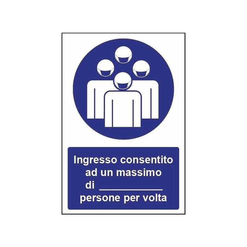 Image of 3g Italia - Cartello adesivo 31x21 - ingresso consentito ad un massimo di persone per volta
