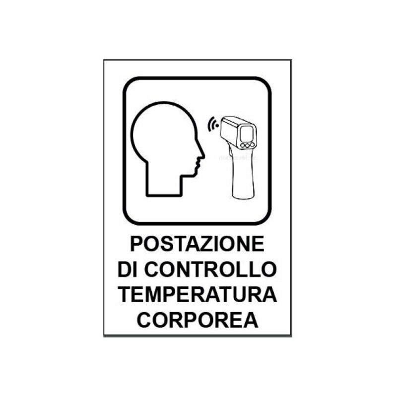 Image of Cartello adesivo 31x21 - postazione di controllo temperatura corporea