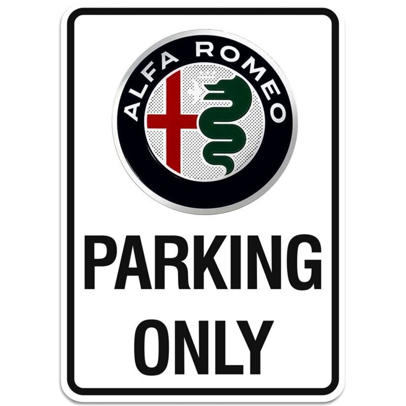 Cartello Alfa Romeo Parking Only, 28 x 40 cm