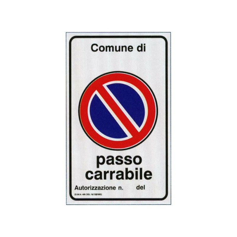 Image of D&b - cartello alluminio 45X25 passo carrabile