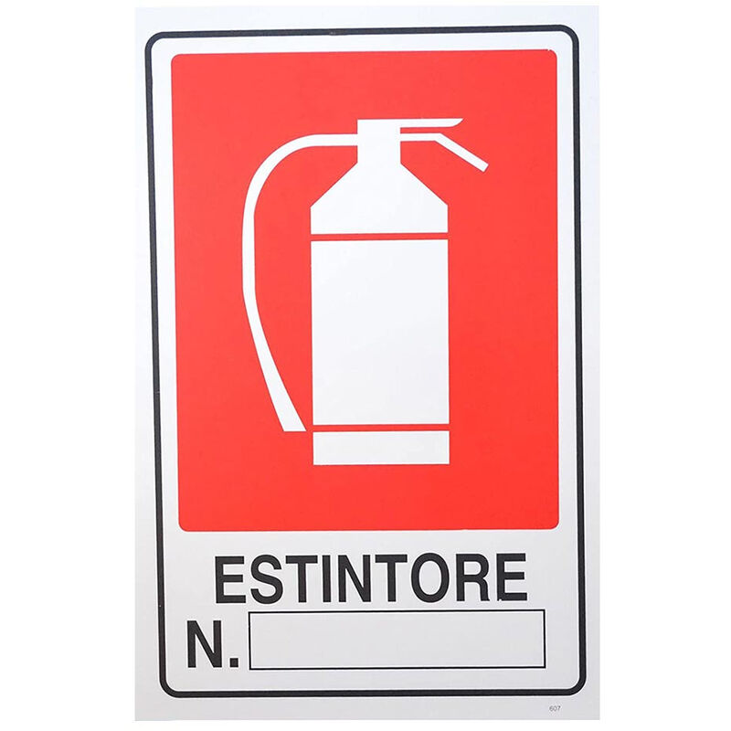 Image of Vetrineinrete - Cartello antincendio estintore targa segnaletica cartelli segnaletici di sicurezza da ufficio negozio ristorante in pvc 30 x 20 cm