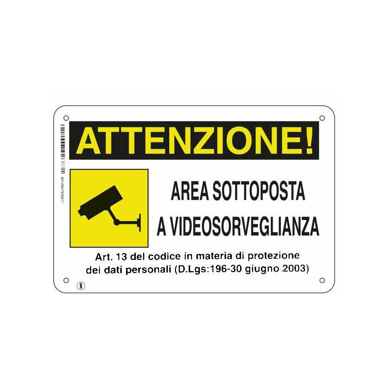 Adesivo 16x16cm Area Videosorvegliata - La Rilevazione è Effettuata Da - Foto 3
