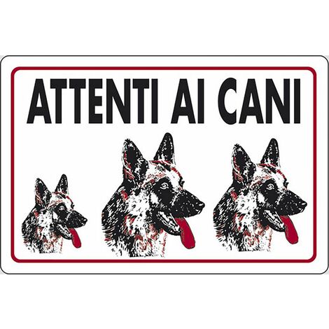 Cartello Attenti al cane - Maremmano