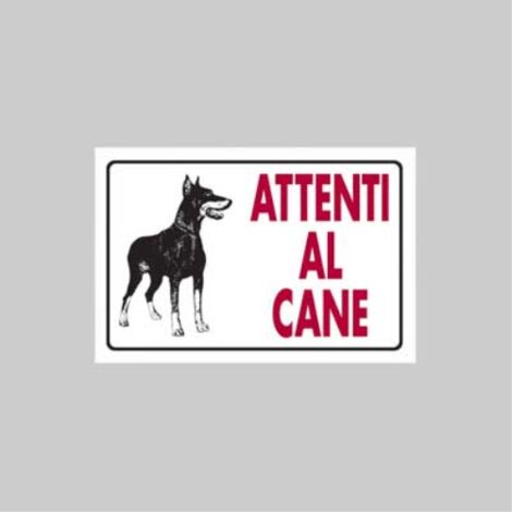 Cartello 'attenti al cane' 20x30 cm (10 pezzi)