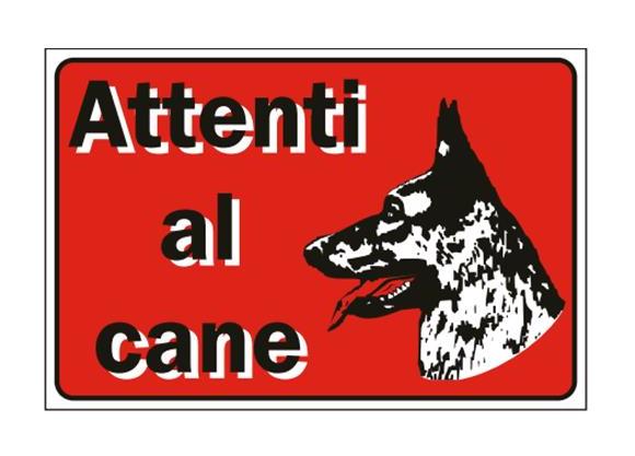 Image of EAC - Cartello Segnaletico - Segnaletica di informazione Attenti Al Cane 30x20cm