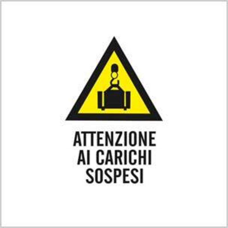 Cartello attenzione ai carichi sospesi conf. da 10 pz