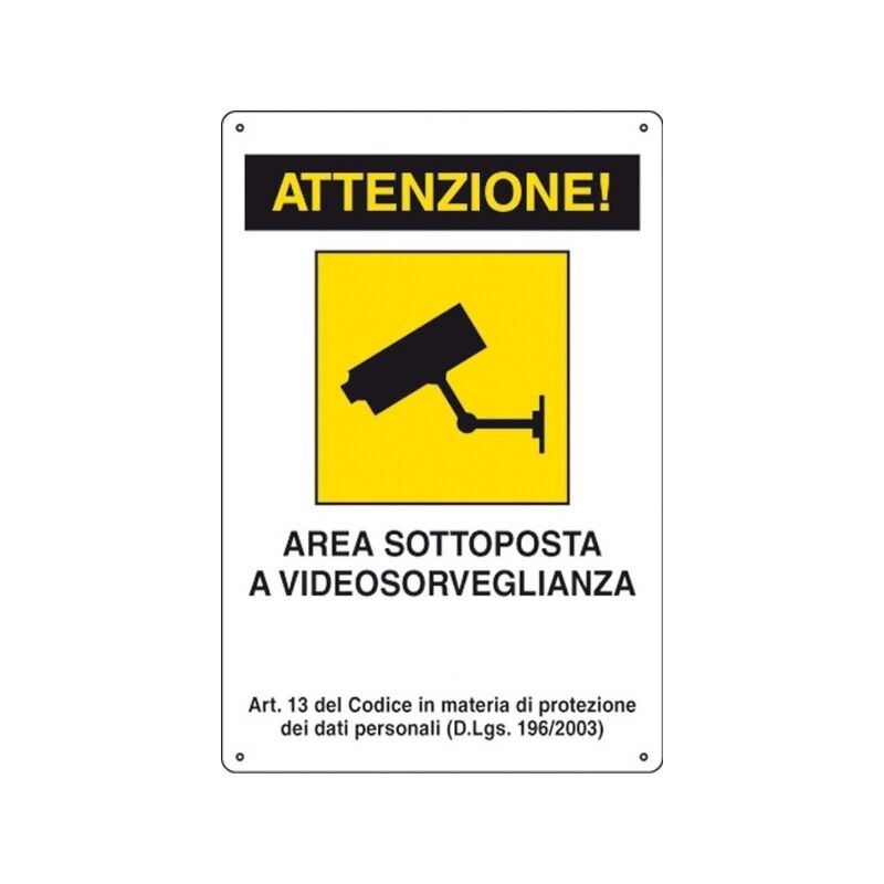 Image of Trade Shop - Cartello Attenzione Area Sottoposta a Videosorveglianza Segnaletica Direzionale Sicurezza