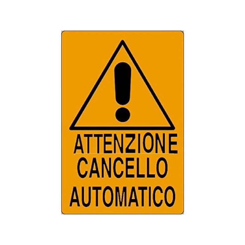 Image of Trade Shop - Cartello Attenzione Cancello Automatico Segnaletica Sicurezza Avvertimento