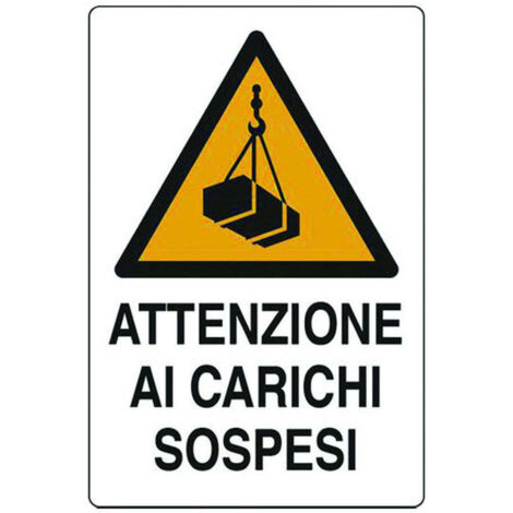 Cartello attenzione carichi sospesi - cm.50x70h. - 10 pz