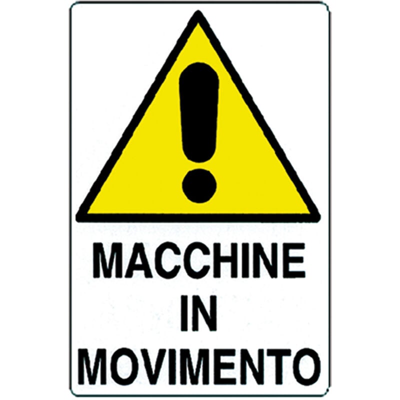 Image of Cartello 'attenzione macchine in movimento' cm 35 x 50