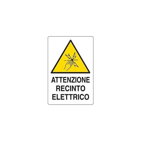 CARTELLO ATTENZIONE RECINTO ELETTRICO- - cm.20x30h. - 10 pezzi