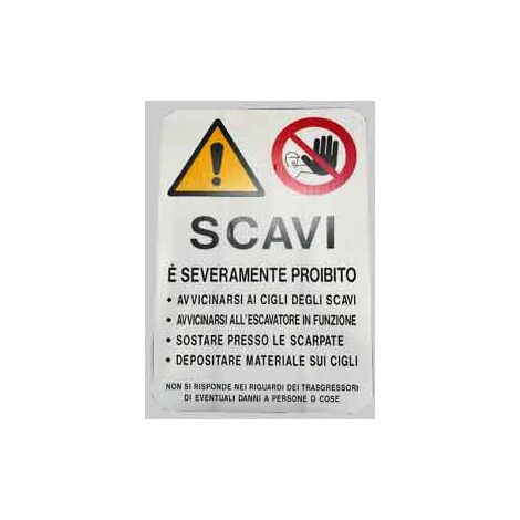 CARTELLO 'ATTENZIONE SCAVI' 60x40 cm - 10 pezzi