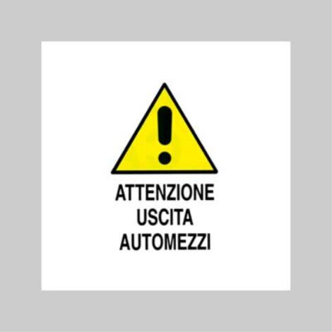 Cartello 'attenzione uscita automezzi' 40x60 cm (10 pezzi)