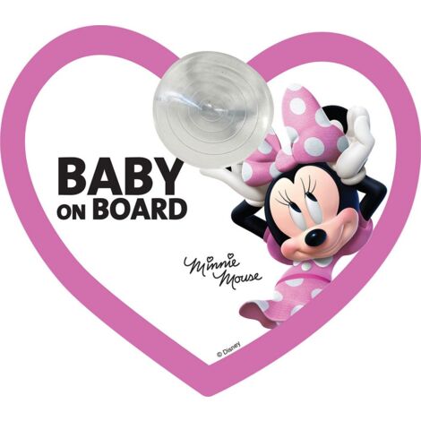 Cartello bimbo a bordo a ventosa con grafiche Disney Minnie Mouse